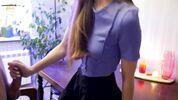 Школьница 18 лет - мастурбация после уроков и секс на столе! 